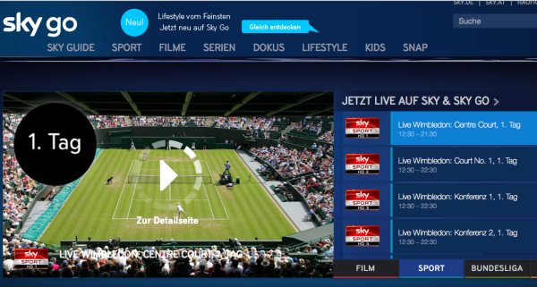 Legaler Live-Stream in Deutsch von Wimbledon